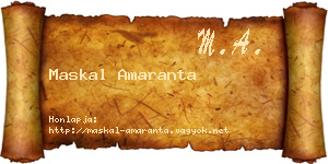 Maskal Amaranta névjegykártya